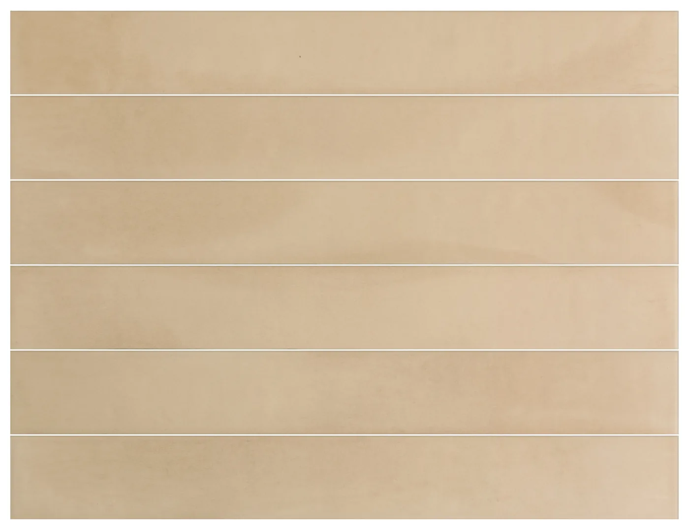 Equipe Corsica Golden Clay 5x40 cm: sandbeige Steinoptik-Riemchen matt, frontal gestapelt verlegt.