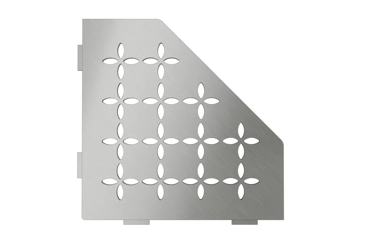 Schlüter Shelf E Floral Edelstahl gebürstet - 195x195 mm | Fünfeckig  