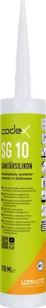 Codex SG 10 Sanitärsilikon - 310 ml piazzagrau