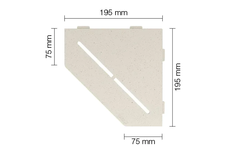 Schlüter Shelf Duschablage Pure Elfenbein - 19,5x19,5 cm | Fünfeckig