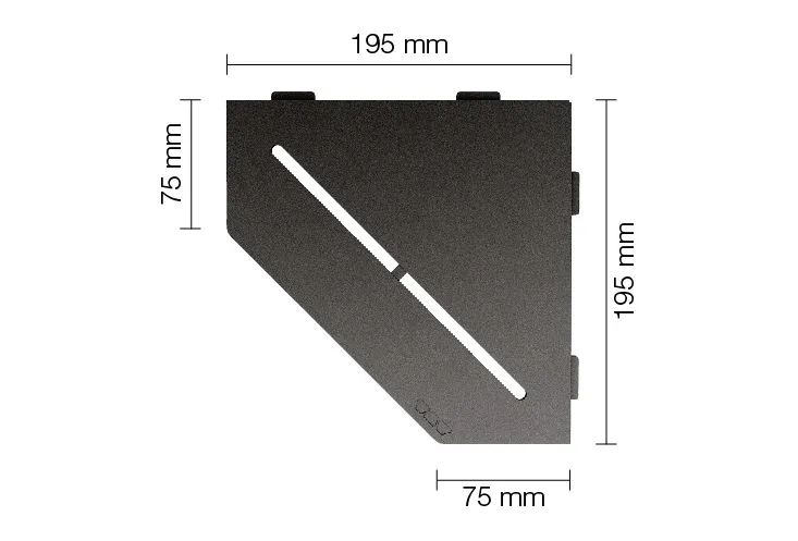Schlüter Shelf Duschablage Pure Dunkelanthrazit - 19,5x19,5 cm | Fünfeckig