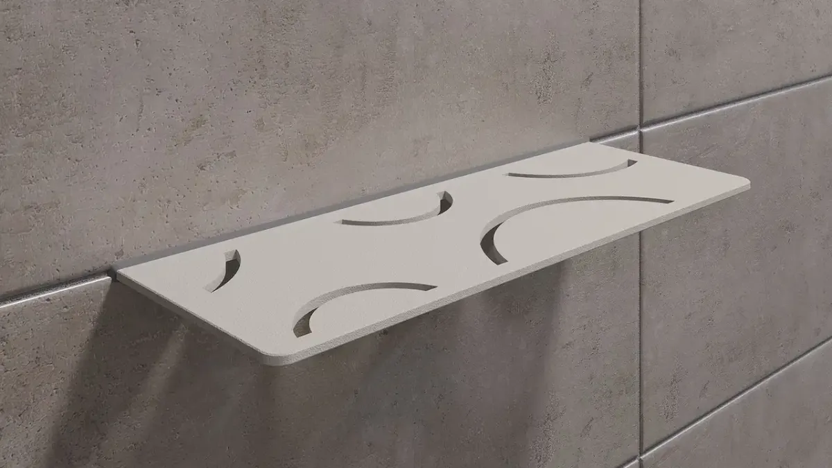 Schlüter Shelf Duschablage Curve Beigegrau - 21x21 cm | Dreieckig