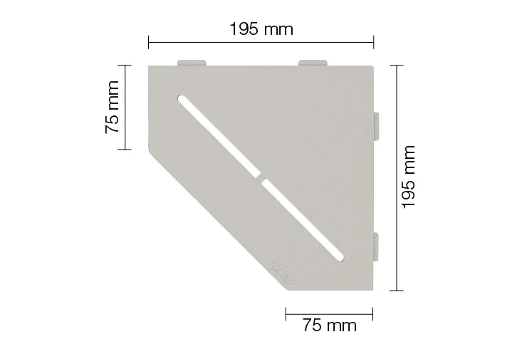 Schlüter Shelf Duschablage Pure Beigegrau - 19,5x19,5 cm | Fünfeckig