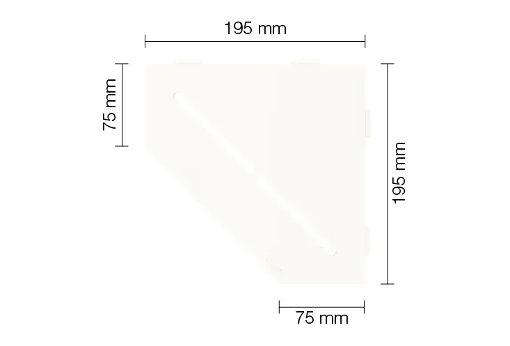 Schlüter Shelf Duschablage Pure Brillantweiß - 19,5x19,5 cm | Fünfeckig