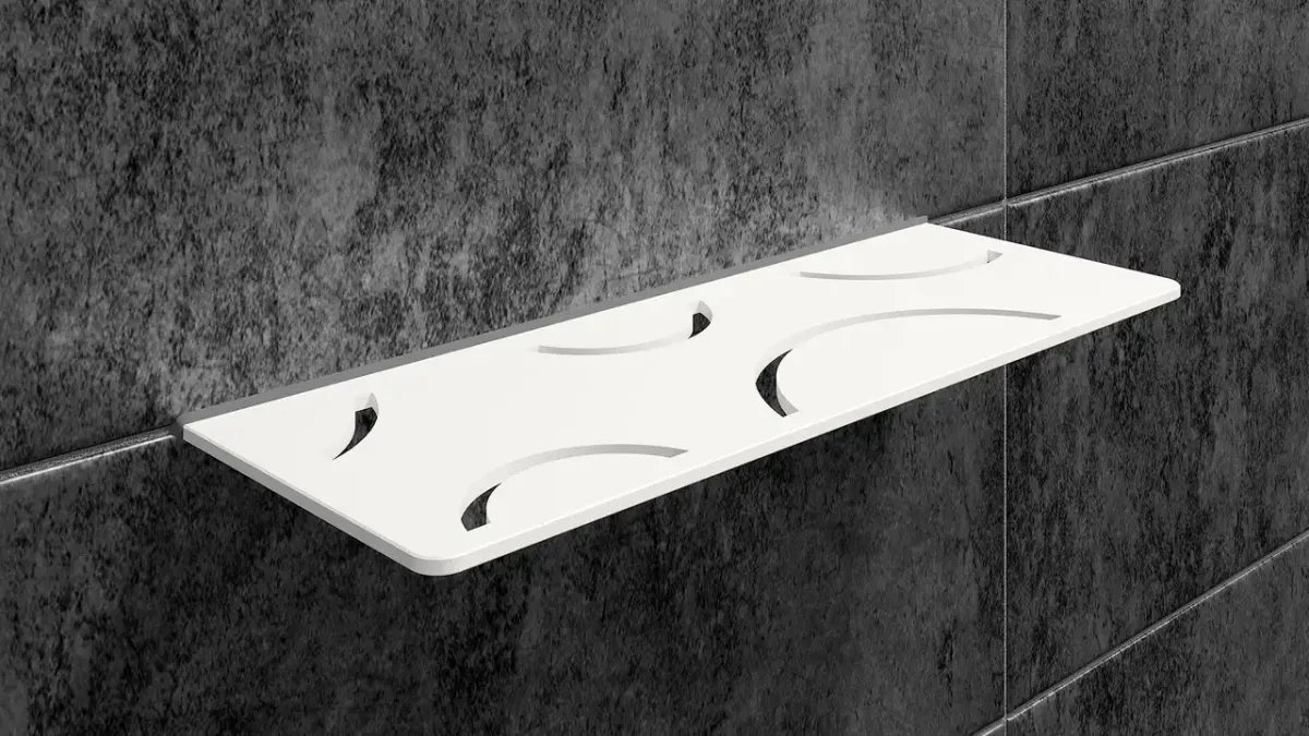Schlüter Shelf Duschablage Curve Brillantweiß - 21x21 cm | Dreieckig