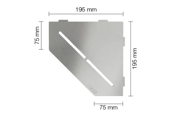 Schlüter Shelf Duschablage Pure Edelstahl gebürstet - 19,5x19,5 cm | Fünfeckig