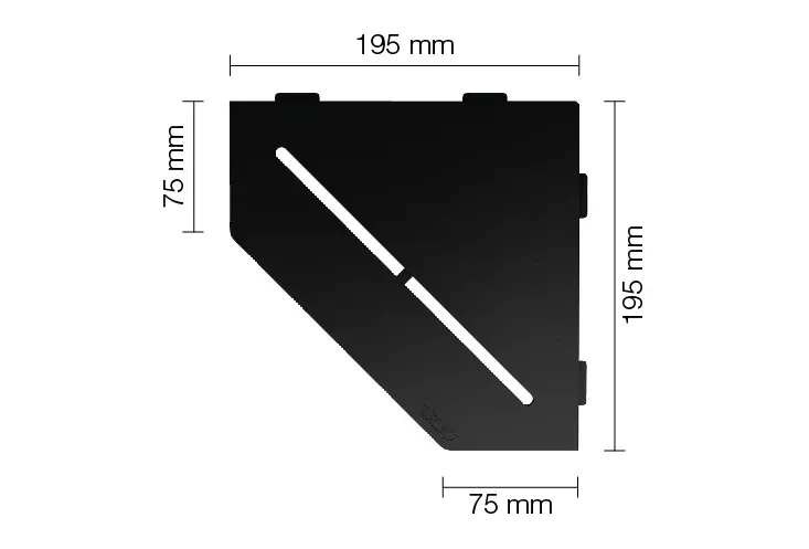 Schlüter Shelf Duschablage Pure Graphitschwarz - 19,5x19,5 cm | Fünfeckig