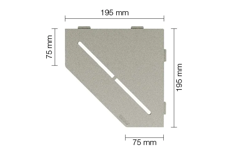 Schlüter Shelf Duschablage Pure Steingrau - 19,5x19,5 cm | Fünfeckig